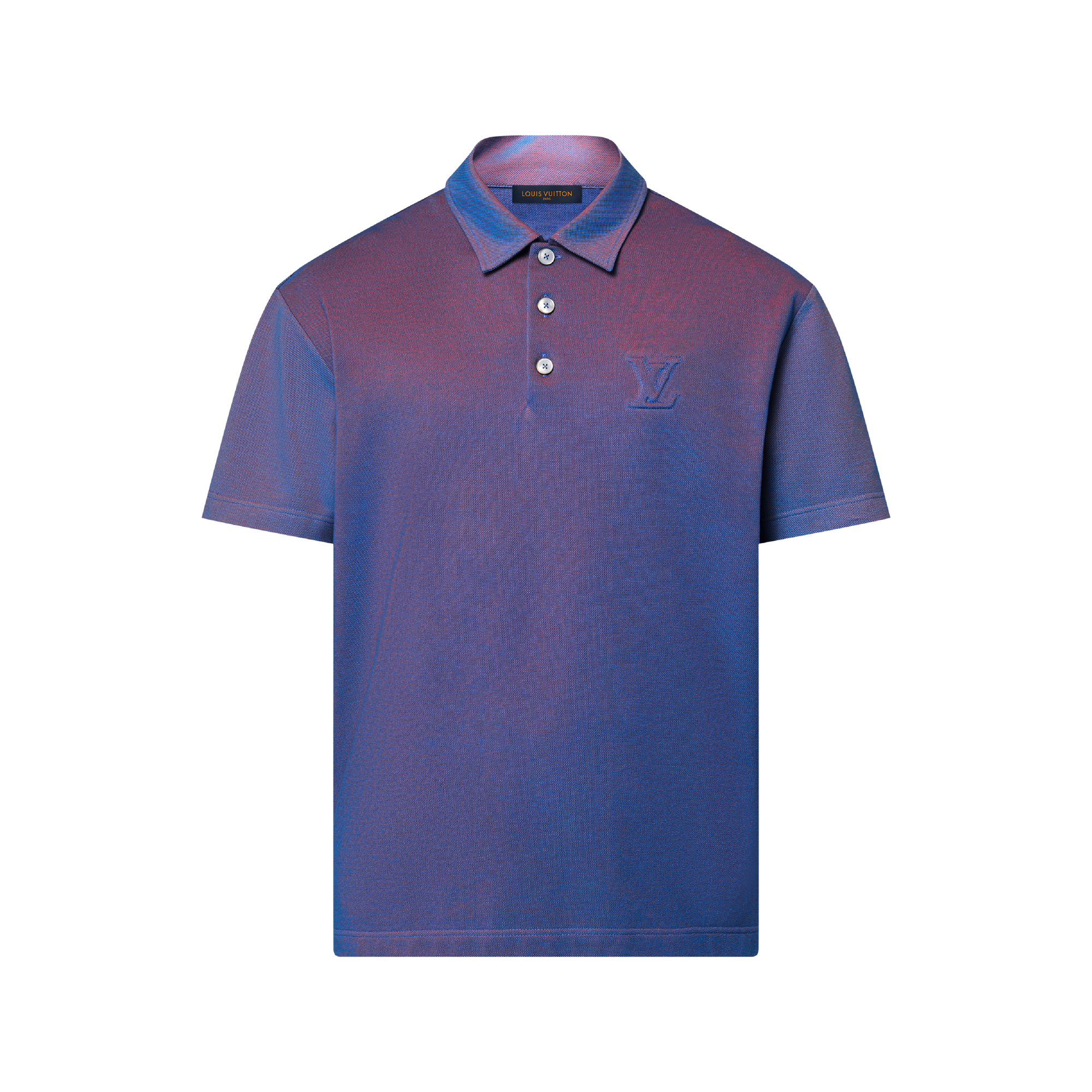 LOUIS VUITTON ダークブルー ポロシャツ Iridescent Short-Sleeved Piqué Polo Shirt - For Men | LOUIS VUITTON